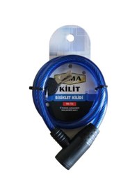 Resim Yuma Ym-733 Mavi 65 Cm Bisiklet Kilidi Beyaz - Siyah 