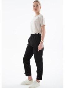 Resim Fashion Friends Düğme Detaylı Kadın Kanvas Pantolon 25y0312k1 Siyah 