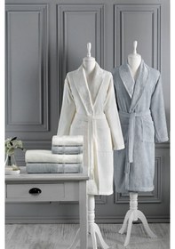 Resim Bornoz Seti Dory Krem Gri Krem - Gri 