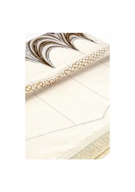 Resim Ultra Lüks Sarkıt Kabe Örtüsü Modelli Krem Şönil Seccade 12 