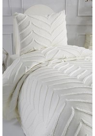 Resim Çeyiz Diyarı Sementina 2 Parça Tek Kişilik Pike Takımı Krem Krem 