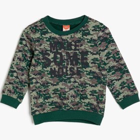 Resim Erkek Bebek Desenli Sweatshirt Uzun Kollu 