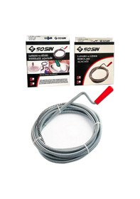 Resim Profesyonel Banyo Lavabo Deliği Gider Boru Açıcı Susta- 3 Metre 