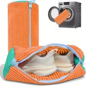 Resim Ayakkabı Temizleme Makinesi Çantası - Sneaker'lar, Tenis Ayakkabıları ve Terlikler için 360° Derin Temizlik için Yeniden Kullanılabilir Ayakkabı Temizleme Çantası, Gri, Mavi, Beyaz, Sarı, Turuncu, Pembe ve Mor Renklerde Mevcut, 1/2 Ayakkabı Saklama Toz Çantası Dahil. 