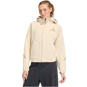 Resim adidas Z.N.E. Full-Zip Kapüşonlu Kadın Bej Günlük Stil Eşofman Üstü KE4746 