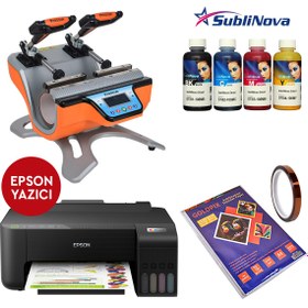 Resim Goldpix Süblimasyon Kupa Baskı Makinesi Seti - Kupa Presi - A4 Sublimasyon Yazıcı - Başlangıç Seti 