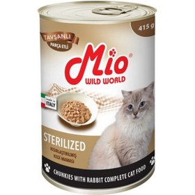 Resim Mio Kısırlaştırılmış Sterilize Parça Tavşan Etli Konserve Yetişkin Kedi Maması 415 G 
