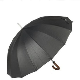 Resim Marlux Siyah Desen Ahşap Saplı 16 Çelik Telli Premium Lüks Erkek Baston Şemsiye M21marmpr1025r003 - Siyah Gri Siyah - Gri 