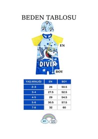 Resim My Kids Wear Erkek Çocuk Deniz Kombini 2 Li Set Mayo, Havlu Ve Bone 12753 Beyaz - Mavi 