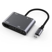 Resim Global 5in1 Type-C Hub Port Adaptör HDMI VGA USB AUX 100W PD Girişli WNE0061 