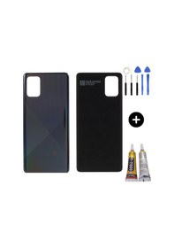 Resim Samsung A71 Sm-a715 Uyumlu Arka Pil Kapağı Siyah + Montaj Seti Çok Renkli 