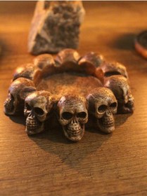 Resim Kurukafalar Dekoratif Tasarım Küllük Kahverengi 