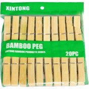 Resim Xintong 2 Paket 20'li Bambu Mandal 40 Adet Ahşap Mandal 