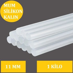 Resim Kalın Şeffaf Sıcak Mum Silikon 11MM 30CM 1 Kilo 