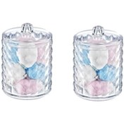 Resim Genel Markalar Lüks Diamond Silindir Yuvarlak Kapaklı / Fırçalık 2 Adet - Diamond Pamuk Organizeri 2 Adet 