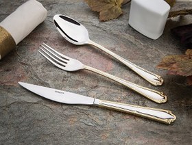 Resim Emsan Elegance Göksu Gold 84 Parça Lüks Kutulu Çatal Kaşık Bıçak Seti 