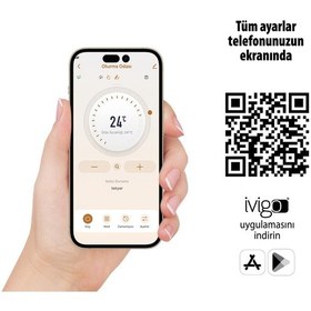 Resim İvigo EPK4590W25B 2500 W Wi-Fi Uzaktan Erişimli Konvektör Isıtıcı Beyaz 