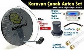 Resim Antenci 40 CM Delikli Karavan Çanak Anten Seti + Dijital Uydu Bulucu 