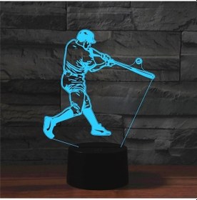 Resim Rogfer Beyzbol Şekli Oynamak 3d Renkli Led Vizyon Işık Masa Lambası, Usb Ve Batarya Sürümü Diğer Diğer 
