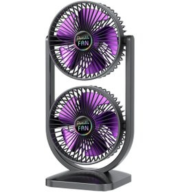 Resim güvenli sepet teknoloji dünyası Vantilatör 3 Hız Ayarlı Kademeli Masaüstü Turbo Fan USB Şarj Edilebilir Bataryalı Ofis /Ev Tipi 360° 