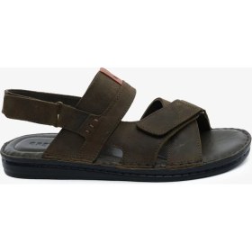 Resim Greyder Erkek Haki Hakiki Deri Sandalet 6Y1FS67856 