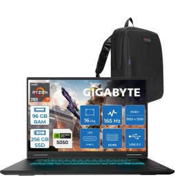Resim Gigabyte Gaming A16-3TH Amd Ryzen 7 260 96GB Ddr5 256GB SSD RTX5050 Gddr7 8gb Freedos Mux Switch 16" IPS Wuxga (1920X1200) 165HZ 300NİTS K3TR893SDF36 + Zetta Çanta 