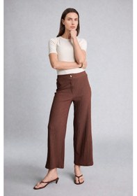 Resim Defacto Culotte Düz Paça Bürümcük Pantolon H8605ax26hsbn330 Kahve-bn330 