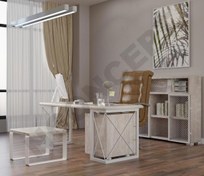 Resim Ntconcept Mevra Çalışma Masası Ahşap 75 x 180 cm Açık Ceviz - Beyaz 