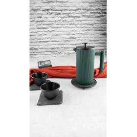Resim PremiumPort Linden Döküm French Press, Şık ve Dayanıklı Kahve Demleme Aracı 