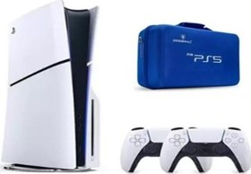 Resim Playstation 5 Slim CD Versiyon + 2. Dualsense Ps5 Kol+ Sony Playstation 5 Taşıma Çantası Mavi 