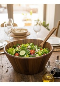 Resim Akasya Ağacı Salata Kasesi Meyve Sebze Kasesi Salata Karıştırma Kasesi 30 Cm Kahverengi 