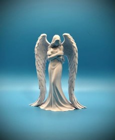 Resim Melek Tasarım Sanat Heykeli | Timid Elegance Serisi | Modern Masaüstü Biblo ve Zarif Oda Dekoru - Melek Figürlü Heykelcik 