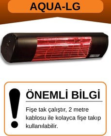 Resim Goldsun Aqua 2000 Watt GSA20LG Düşük Işıklı Kumandasız Suya Dayanıklı Elektrikli İnfrared Isıtıcı-Siyah - Siyah 