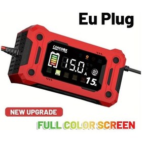 Resim Dashanshop 12v 15a Akıllı Tam Renkli Ekran Şarj Cihazı Araba Pil Şarj Bakım Desülfüratör 42ah 200ah 