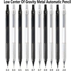 Resim Çizim ve Yazma için Premium Metal Mekanik Kalem Seti, 1 Adet - Çeşitli Kurşun Boyutları (0.3mm, 0.5mm, 0.7mm, 0.9mm, 2.0mm), Geri Çekilabilir Uç, Sürtünme Önleyici Tutamaç, Sanatçılar ve Profesyoneller için Uygun, 14+ Yaş 