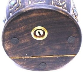 Resim Eskitme Ahşap Kilitli Fıçı Kumbara, 47004 