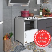 Resim Kenzlife Ocak Dolabı Revbahar Byz 85*60*56 Hazır Mutfak Klasik Set Üstü Ocak Için Arkalıksız 