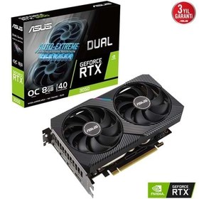 Resim Asus DUAL-RTX3050-O6G GDDR6 DVI HDMI DP 96BIT Ekran Kartı 