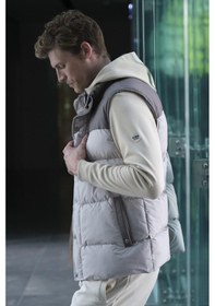 Resim Erkek Slim Fit Bej Rüzgar Ve Su Itici Termo Iç Astarlı Nefes Alabilen Yelek Ncs Jeans 4514-Bej 
