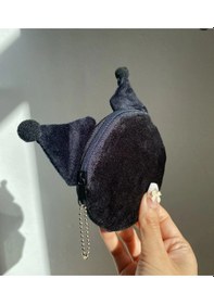Resim Kuromi Siyah Peluş Anahtarlık Bozuk Para Cüzdanı 