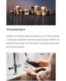 Resim Philips 12 KAHVELİ Tam Otomatik Espresso Makinesi, LatteGo Şimdiye Kadarki En Hızlı Süt Temizleme Sistemi 