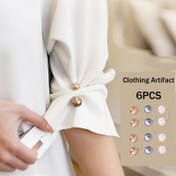 Resim 6'lı Paket Giysi Eserleri - 3 Renk (İnci Beyazı, Pembe & Mavi) Dekoratif Bel Tokaları, Kıyafetleri Sabitlemek için Dayanıklı Plastik Kumaş Klipsler, Elbiseler, Ceketler ve Bluzlar için Çok Yönlü Moda Aksesuarları, Kıyafetler için Aksesuarlar, Gardırop Temelleri, İnci Süslemeleri, İnci Vurgular 
