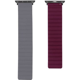 Resim Makstechnology Watch 7 41mm Uyumlu Krd-52 Kordon-gri-kırmızı 