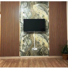 Resim Keçeli Dekoratif Akustik Ahşap Panel Bambu Renk 50x240cm . 