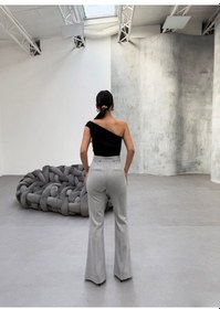 Resim Etiler Collection 230 Gr Poly Viscose Full Lycra I Spanyol Paça Pantolon Gri 