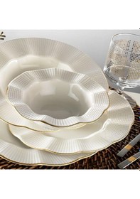 Resim Kütahya Porselen 24 Parça Milena Krem Fileli Yemek Takımı 