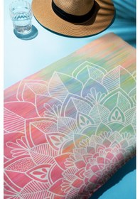 Resim Dijital Baskı Plaj Deniz Havlusu Mandala Desenli Peştamal Hvl0152 Renkli 