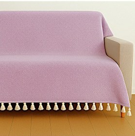 Resim Dama Desen Dokuma %100 Pamuklu Çok Amaçlı Pike Koltuk Örtüsü 180x230 Lila 
