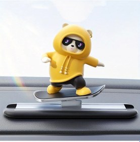 Resim Userfriendly11 Mavi Dinamik Kapüşonlu Patenli Karikatür Ayı Araba Gösterge Paneli Süsü Abs Sarı 