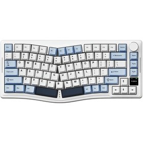 Resim Coverzone Ajazz AKS-075 Ergonomik Tasarım, TFT Ekranlı 3 Modlu Mekanik Klavye Mavi - Gift Switch 